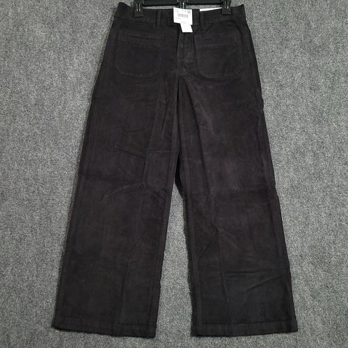 American Eagle Low Rise Baggy Wide Leg Corduroy Pants 4 Short Black NEW Y2K