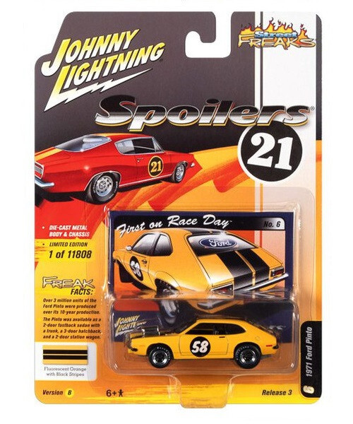 JOHNNY LIGHTNING 1/64 1971 FORD PINTO FLUORESCENT ORANGE NUMBER 58 JLSF021