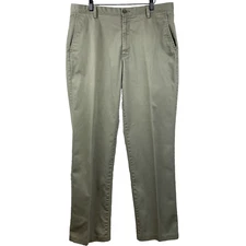DOCKERS Chino Pants Mens Size 36 x 34 Olive Flat Front Classic Fit Casual Office