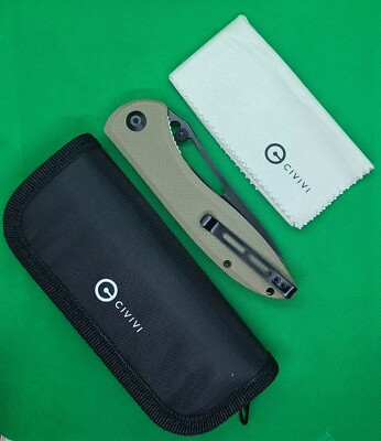 Civivi Picaro C916B Tan Course G10 Handle Gray S/S Liner Black Stonewash D2...