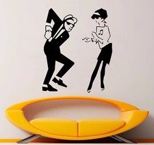 Ska 2 Tone Dancing Walt Man + Girl Rude Girl Wall Sticker Retro Vinyl X LARGE
