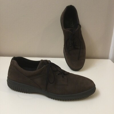 Ecco Soft Nubuck Genuine Leather Comfort Sneakers Brown Shoes