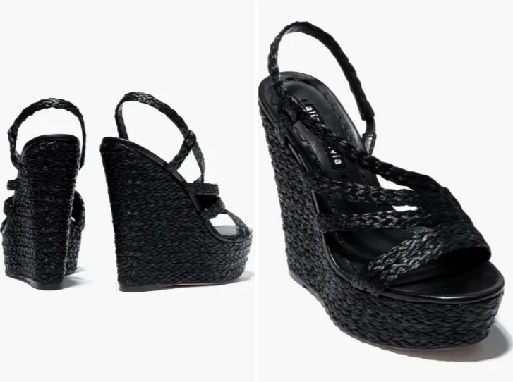 Sandalia de cuero alpargata con plataforma de cuña tejida ALICE + OLIVIA Tenley 7,5 Foto 2 de 4