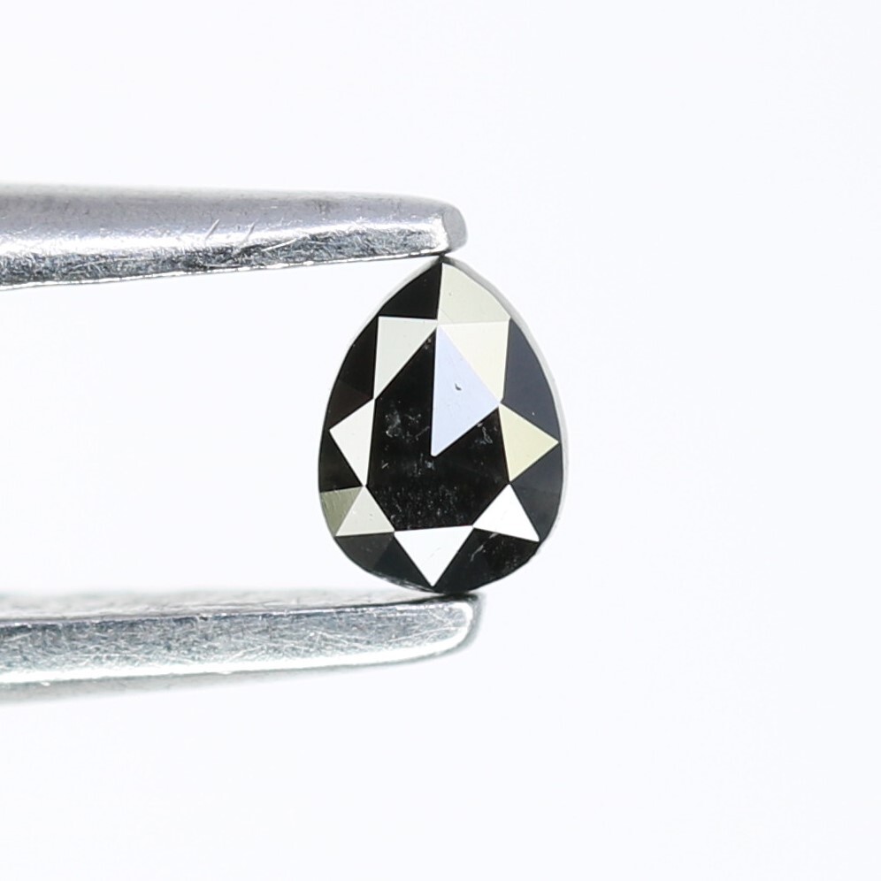 CT MM Pear Rustic Black Diamond Loose Gem for Ring
