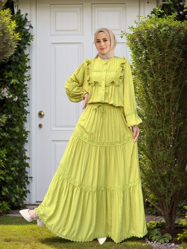 Muslim Women Blous Top Long Dress Causal Islamic Dubai Kaftan Maxi Robe Outfits - Picture 5 of 15