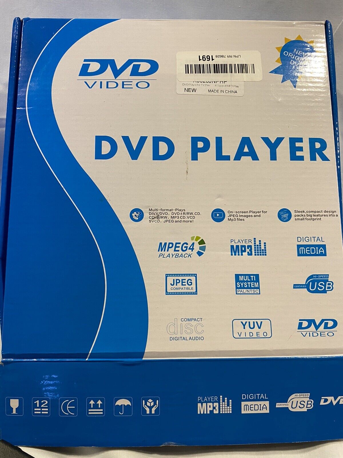 DVD-225 Home DVD player, USB, multi format with remote. new