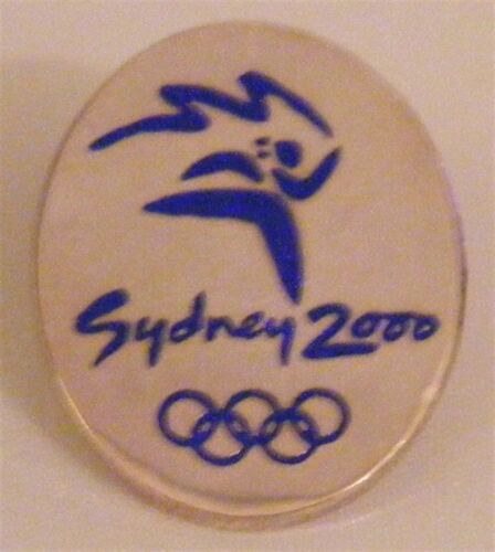 SYDNEY 2000 Olympic Collectible Logo Pin - Silver Oval with Blue Logo - Picture 1 of 1