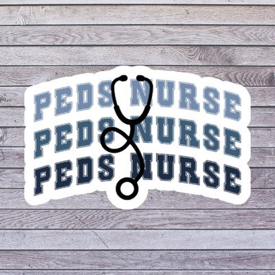 Peds Sticker Vinyl Decal Pediatric Nurse Stethoscope Medical RN Gift