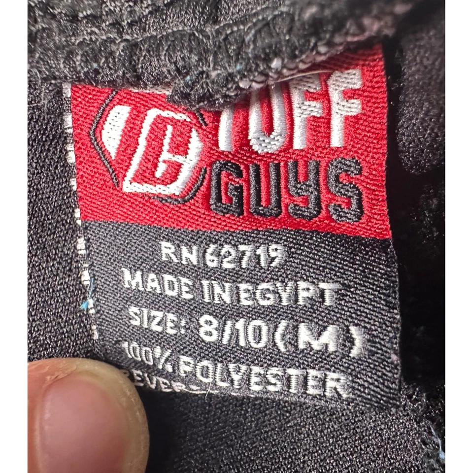 Pantalones Cortos Atléticos Tuff Guys Niños Negro Gris Medianos (8/10) Cintura Elástica Foto 3 de 4