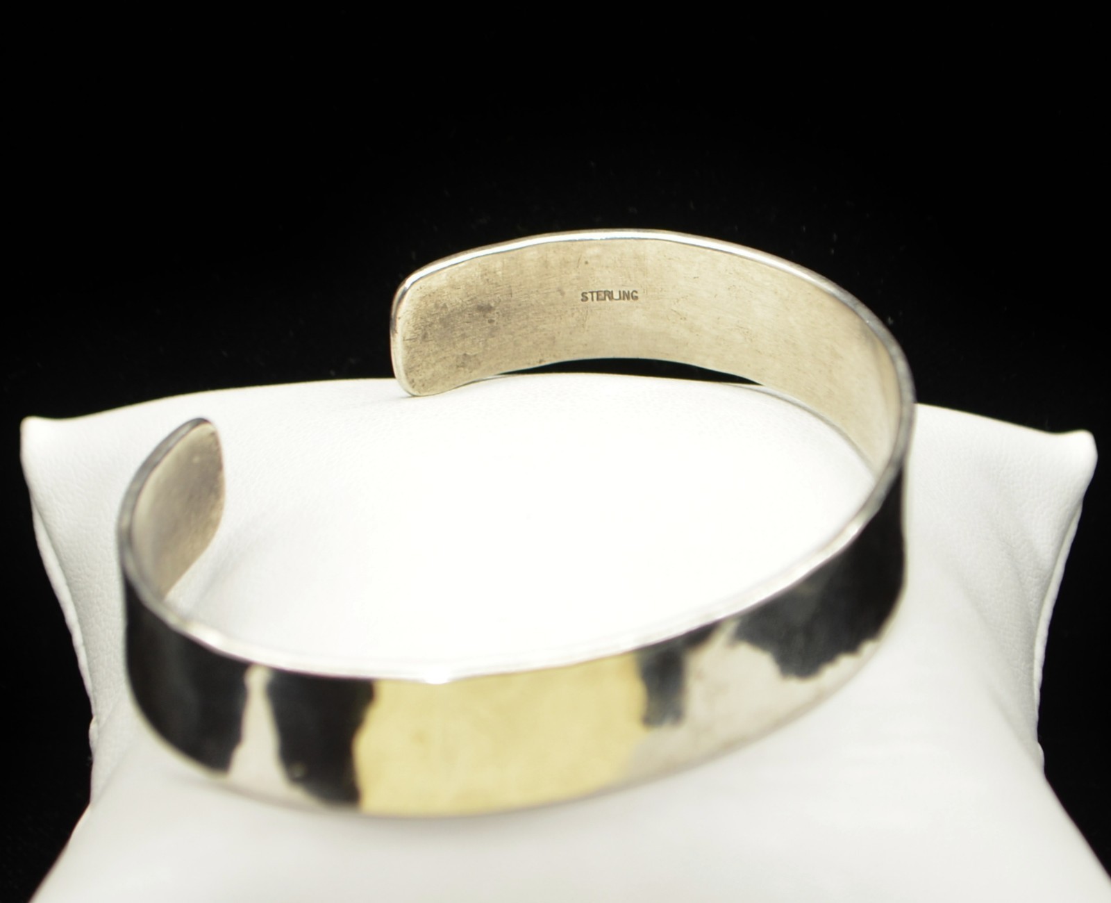 Sterling Silver Pounded Design Cuff Bracelet 8.0"… - image 3