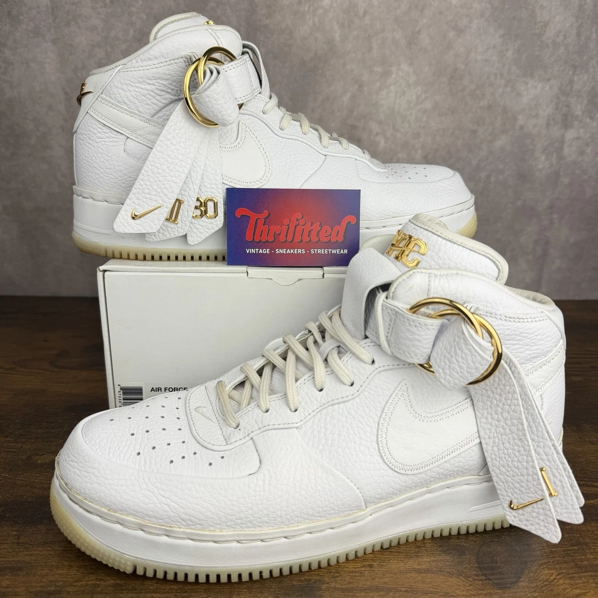 Nike Victor Cruz x Air Force 1 Mid White Gold for Sale