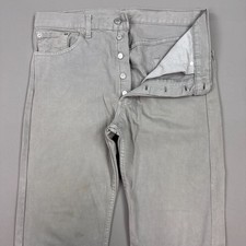 Vintage Levis 501 Jeans Mens 34x32 Gray 90s Made USA Button Fly Pants Tag34x36 