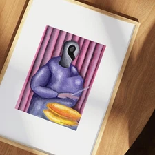 Original Fine Art Print A4 – Contemporary Figurative Drawing by Ramon van Geest