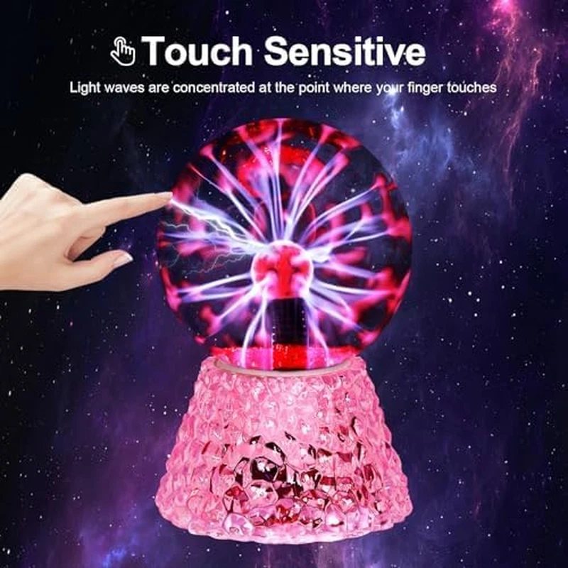 Palla Al Plasma Da 5 Pollici, Luce Al Plasma Con Base in Cristallo, Sfera Al Pla - Immagine 2 di 4