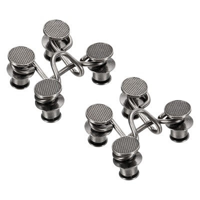 2pcs 27mm Waist Extender Buckle Jeans Button Pins Pants Tightener Black
