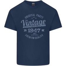 Vintage Year 79th Birthday 1947 Mens Light Cotton T-Shirt Navy Blue