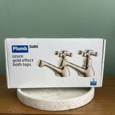 Plumb Sure Azure Gold Effect Bath Taps New Unused