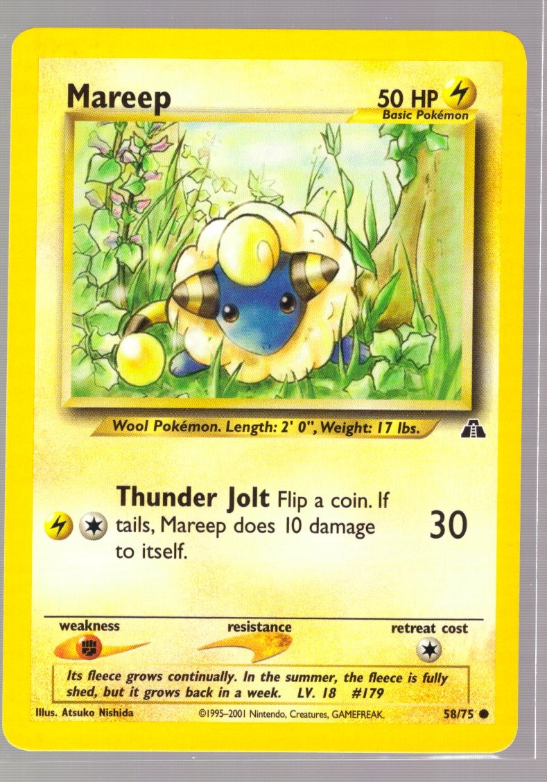 Pokemon Mareep 58/75 Neo Revelation 2001 WOTC