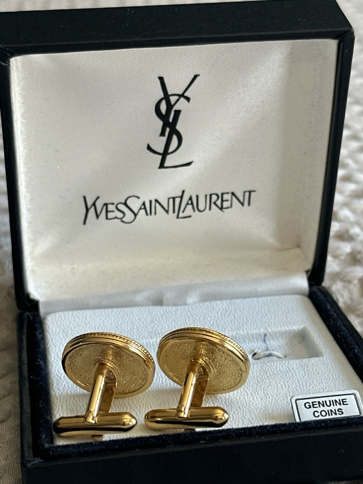 Vintage YSL Yves Saint Laurent Cufflinks with Mercury Dimes Rare thumbnail 3