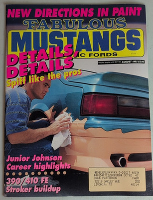 Fabulous Mustangs Exotic Fords Magazine 1992 Aug Jr Johnson Tech Timing Racing