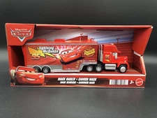 Disney Pixar Cars Mack Hauler Cars 1 Truck Trailer Rusteze Red Semi Cab 1:55