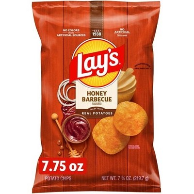 Lay's Honey Barbecue Potato Chips Bag, 7.75 oz