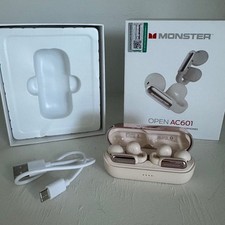 Monster Open AC601 Air Conduction Wireless Clip-On Earbuds White/Rose Gold New