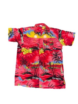HAPPY BAY Hawaiian Caribbean Paradise Shirt XXL Quick Dry Terivoile Lightweight