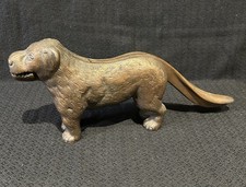 Antique Heavy Cast Iron Copper Plate Dog Shaped Nutcracker Patented Circa 1920