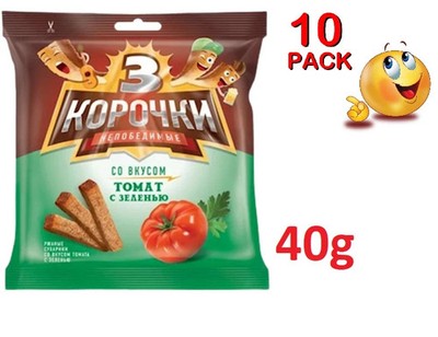 10 PACK x40g DRY BREAD Croutons TOMATO & HERB FLAVOR CRACKERS Grenki 3 Корочки