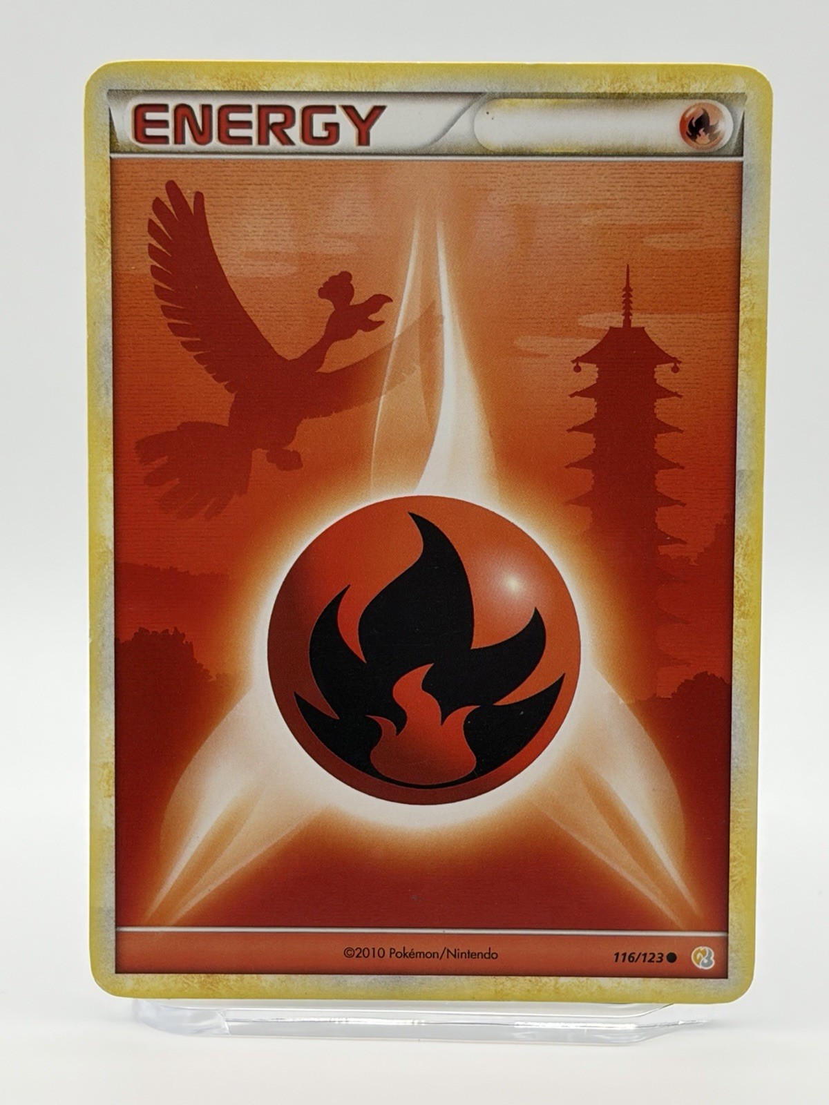 Pokémon TCG Fire Energy Ho-Oh Art, 116/123, HeartGold/SoulSilver LP