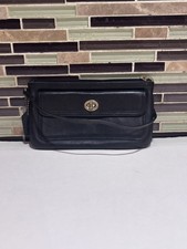 COACH Vintage Black Front Flap Turn Lock pocket Clutch Wristlet