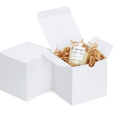 Elegant White Kraft Gift Boxes 4x4x4 - Ideal for Weddings, Birthdays  Holidays