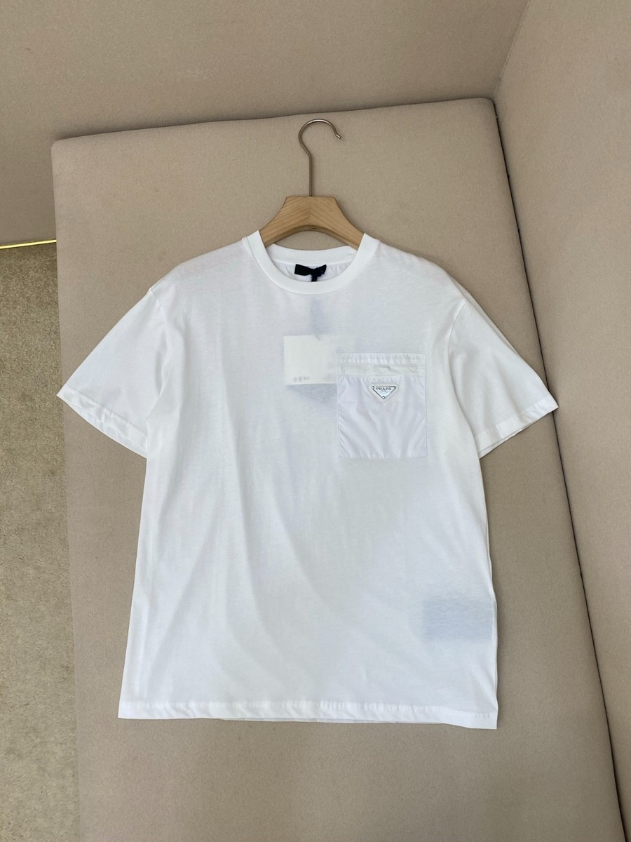 Prada Re-Nylon Pocket T-Shirt, Short Sleeve, White, Size L | eBay