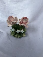 Vintage Made in Italy Capodimonte Hand Crafted Porcelain Roses Centerpiece