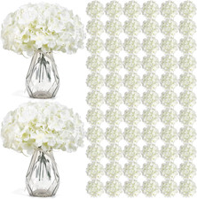 104 PCS Ivory Silk Hydrangea Flowers with Stems for Weddings and Decor