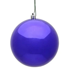 Vickerman N590866DSV 3 in. Purple Shiny UV Treated Christmas Ornament Ball - ...