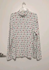 Time and Tru Women's Size XXL 20 Long Sleeve White Shirt Color Christmas Lights