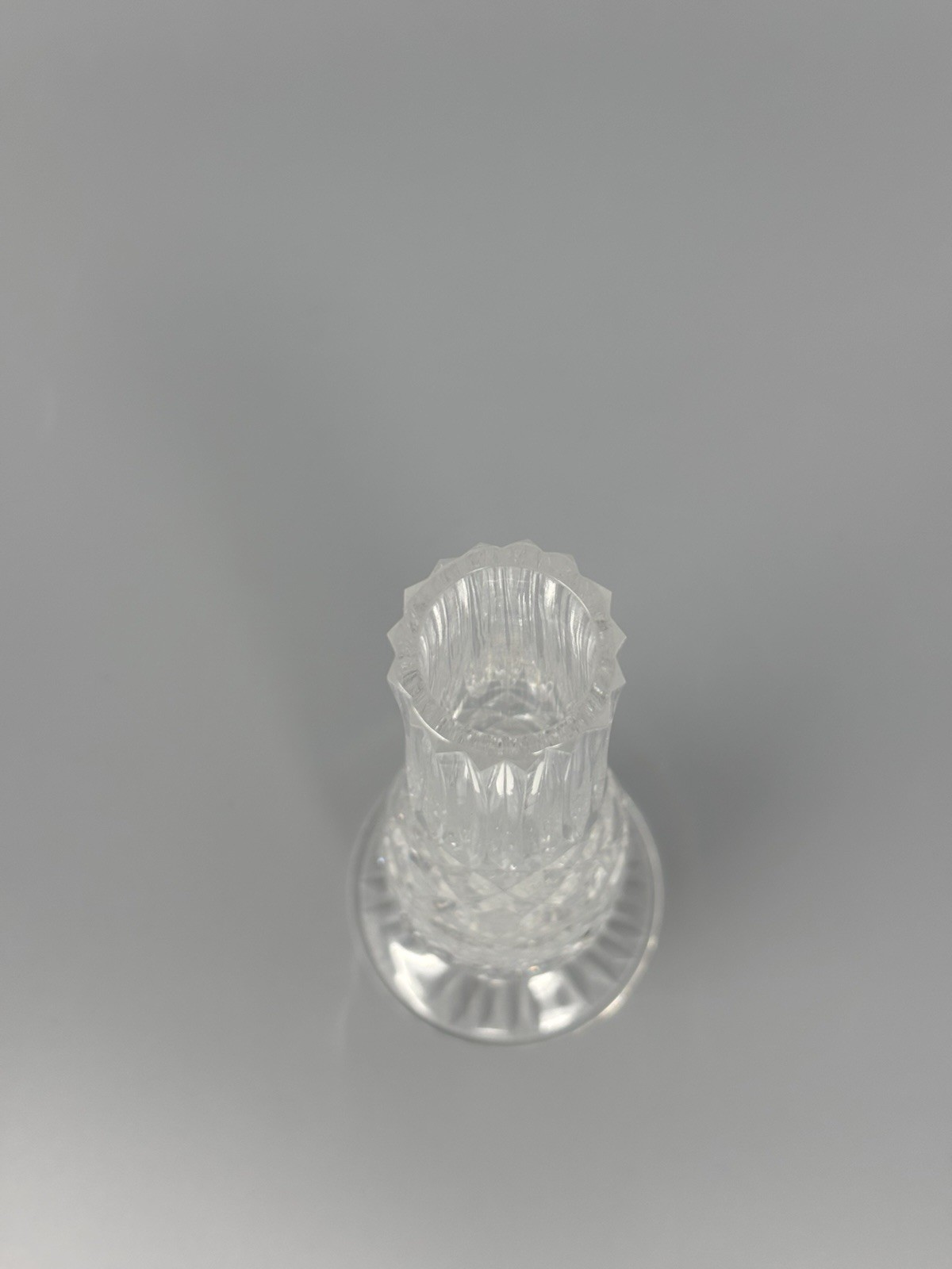 Tyrone Crystal Footed Bud Vase Cut Lead Crystal 7" Made in Ireland