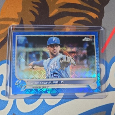 2022 Topps Logofractor Whit Merrifield Blue Refractor /150 Kansas City Royals