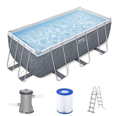 Bestway 56722 Frame Pool Power Steel Swimmingpool 412x201x122cm Komplett-Set
