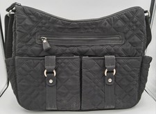 Vera Bradley Black Quilted Diaper Bag Lined with Vinyl Zebra Print