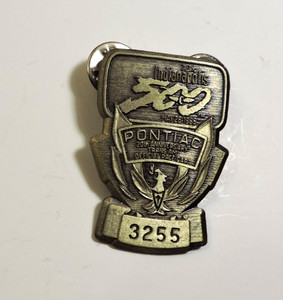 Indy 500 silver pit badge 1989