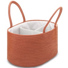 Large Baby Diaper Caddy Organizer for Girl Boy, Car Caddy with Handles, Cotto...