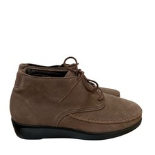 Image of SAS Womens Kich Leather Suede Lace Up Ankle Boots Size 9.5 EXTRA WIDE Comfort