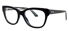 New CHRISTIAN DIOR Montaigne N 06 G2B 50mm Black Cat Eye Eyeglasses Frames Italy