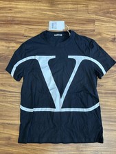 Valentino T-shirt Men Big V Logo Graphic Print Black X LARGE Designer Auth NWT