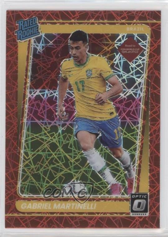 2021 Donruss Road to Qatar Optic Red Velocity Prizm Gabriel Martinelli #182 11nt