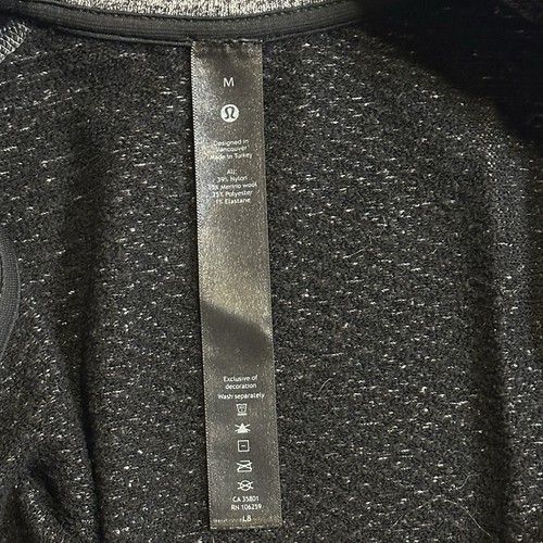 Lululemon Jacket Mens Medium Gray Engineered Warmth Merino Wool Full Zip Active - Picture 3 of 7
