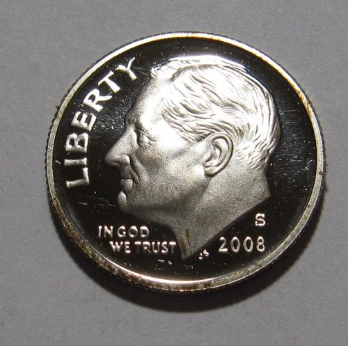 2008-S Roosevelt Dime Proof — photo from the most recent tracked eBay sale